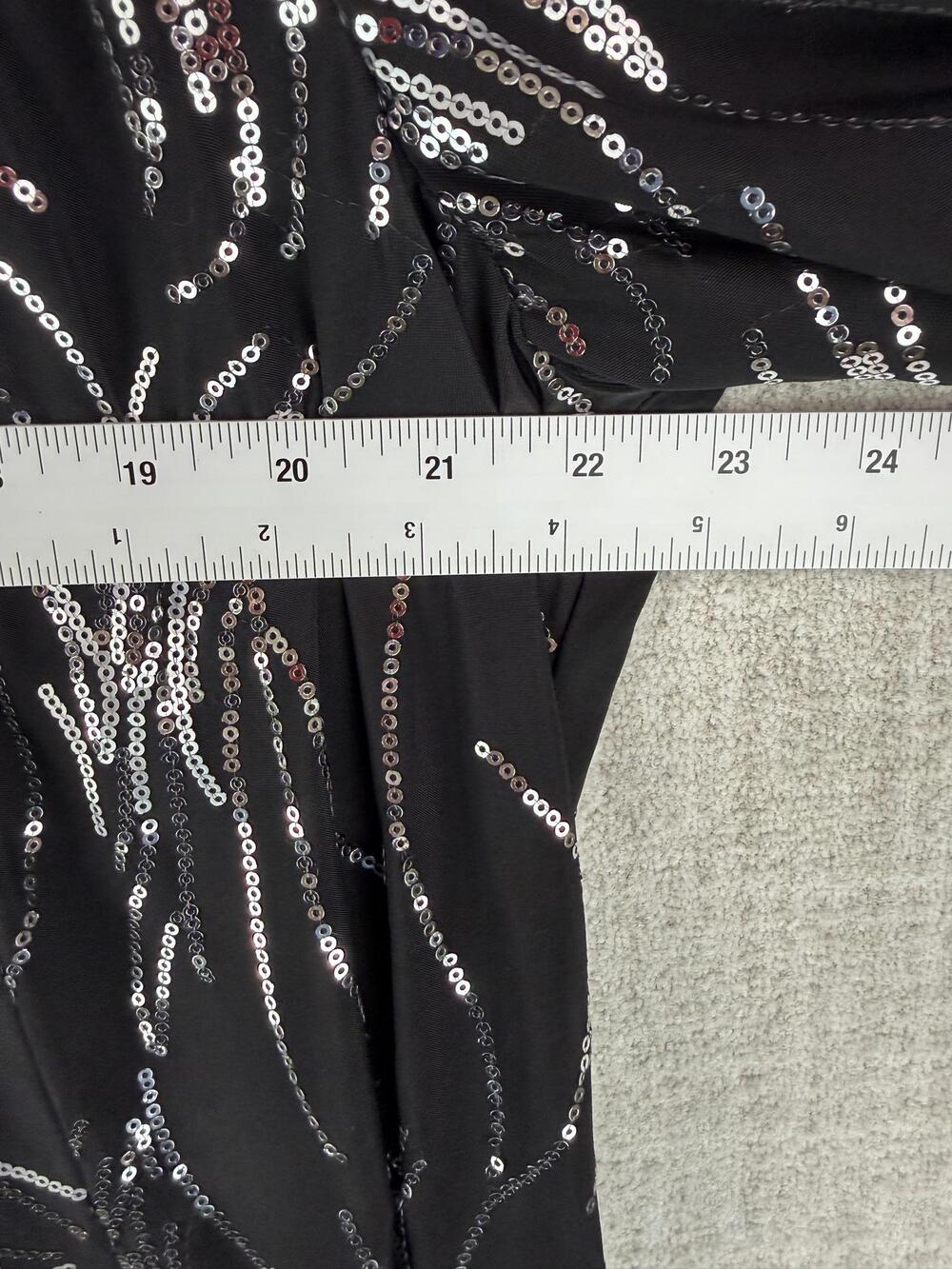 Alex Evenings Jacket Womens 1X Black Collared Lined Lightweight Sequin Snap - Picture 4 of 7